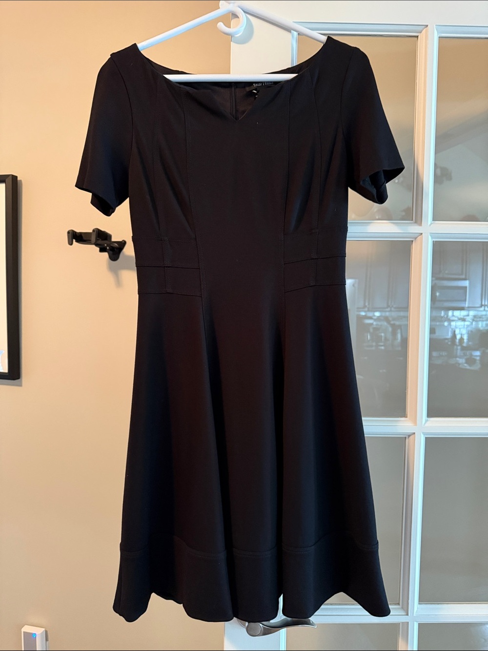 White House Black Market Black Fit-and-Flare Midi Dress